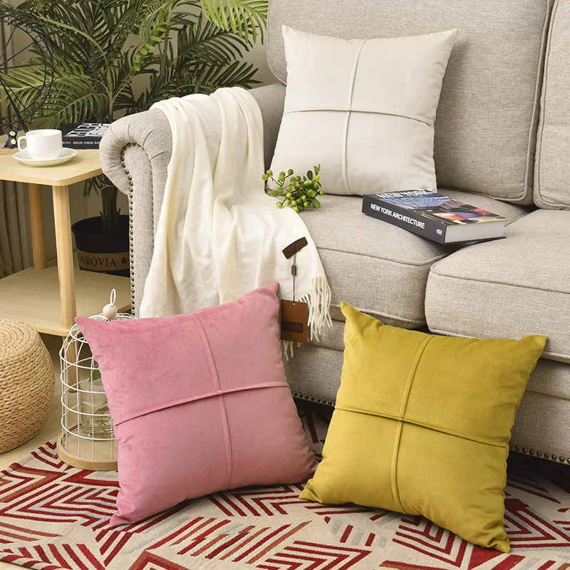 45*45 Solid Colors Decorative Pillows Home Decor Pillowcase Velvet Cushion Cover Soft  Pillow Cover For Sofa Living Room