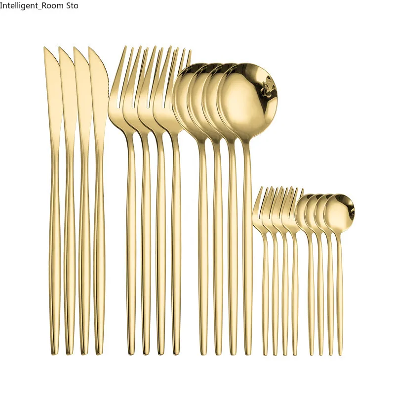 

Mirror Gold Forks Spoons Knives Tableware Steel Cutlery Set Stainless Steel Silverware Set Gold Chopstick Spoon Knife Fork Sets