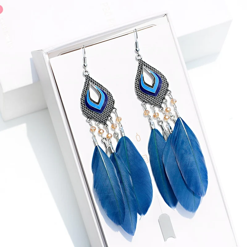 2019 этнические синие для женщин ручной работы Цыганская Jhumka Jhumki|Серьги-подвески| |