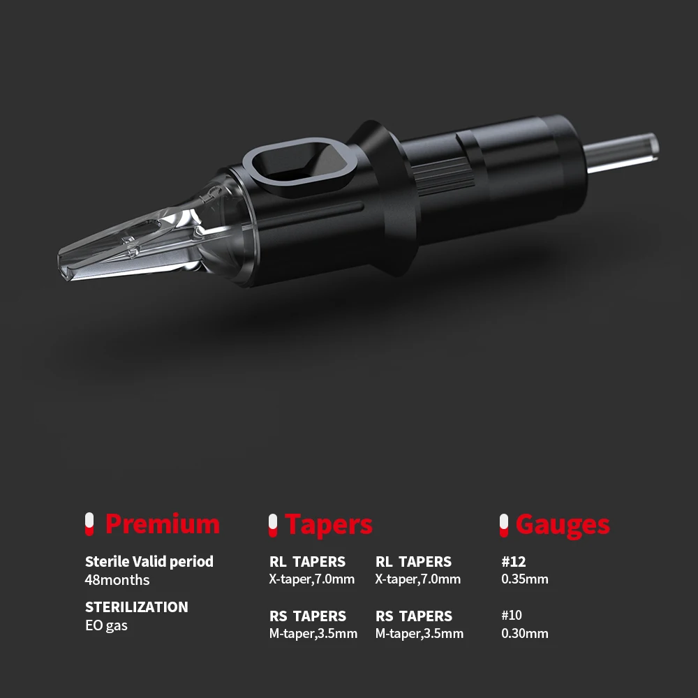 STIGMA 50pcs Tattoo Needles Round Shader Revolution Disposable Cartridge for Tattoos Pen Machines #10 (0.30mm) #12(0.35mm) | Красота и