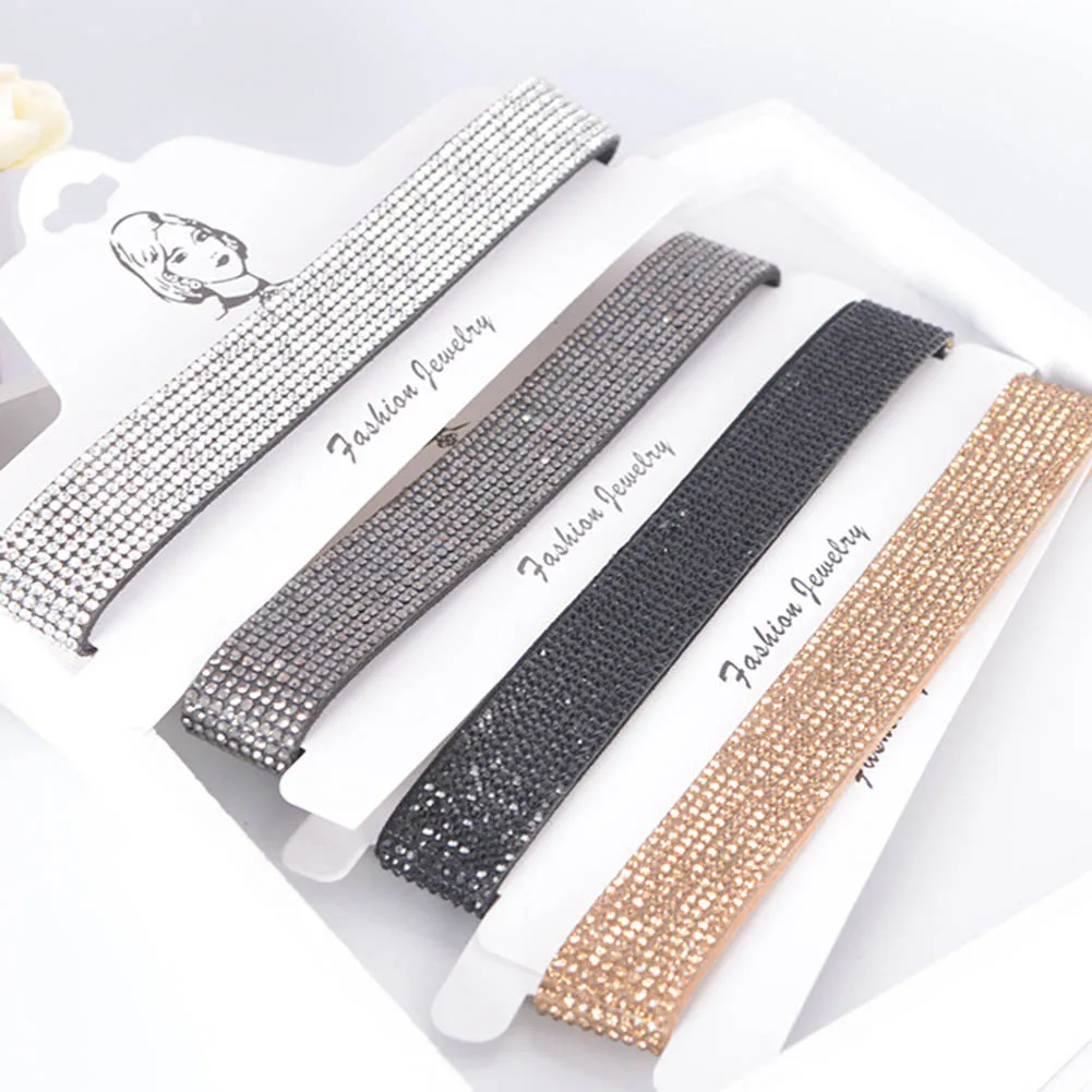 Fashion Charm Collar Fashion Jewelry Leather Velvet Full Shine Choker Necklace