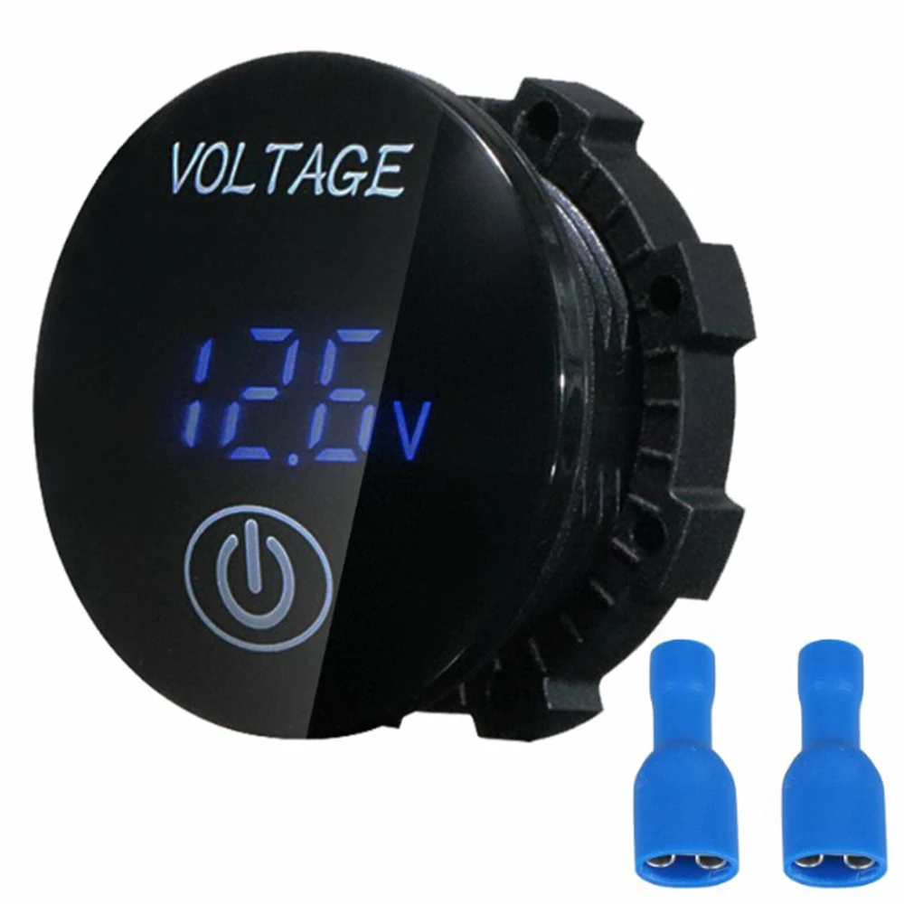 

12V-24V Car Marine Motorcycle LED Digital Voltmeter Voltage Meter Battery Gauge With Touch ON OFF Switch