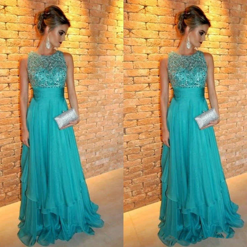 Горячая Распродажа очаровательное бирюзовое голубое платье без рукавов для