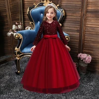 2021 new childrens dress princess dress ins girl long sequined dress childrens wear