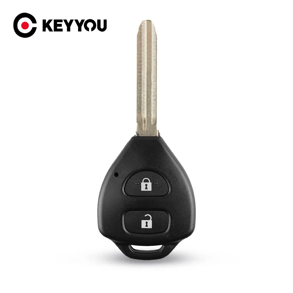 

KEYYOU 2-кнопочный необрезанный сменный пластиковый дистанционный автомобильный ключ, брелок Cae, пустые ключи для Toyota Corolla RAV4 Toy43 Blade