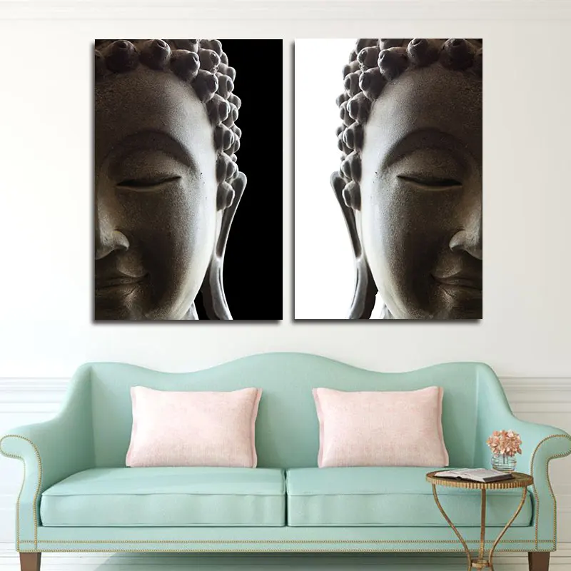 

Conisi Asian Religious Origins Buddha Head Art Canvas Paintings Modern Home Wall Decor All Beings are Equal Buddhism Artworks