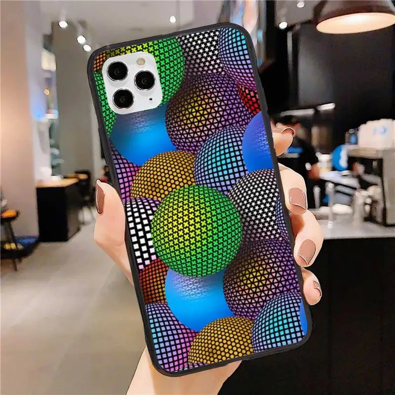 

3D Ball Phone Case for iphone 11 12 Pro Max Black Cover Xs X XR 7 8 6 6S Plus 5 5S SE 2020 Fundas Coque Etui