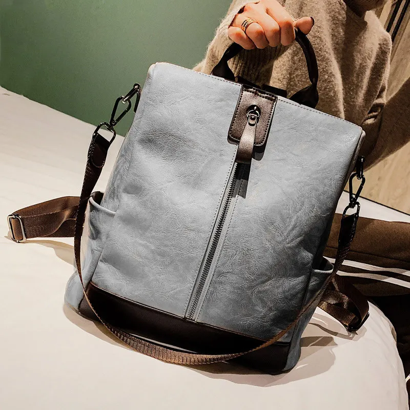 

Fashion Women Leather Backpack Multifunction Leatherett Backpacks For Female Big Bookbag Travel Bag Sac A Dos mochila XA279H