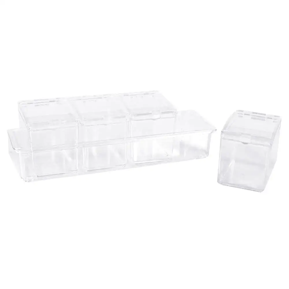 

Four Grid Kitchen Seasoning Box Set Crystal Transparent Jar Spoon Sugar Box Kitchen Seasoning Creative Seasoning Salt Gadge T6R9