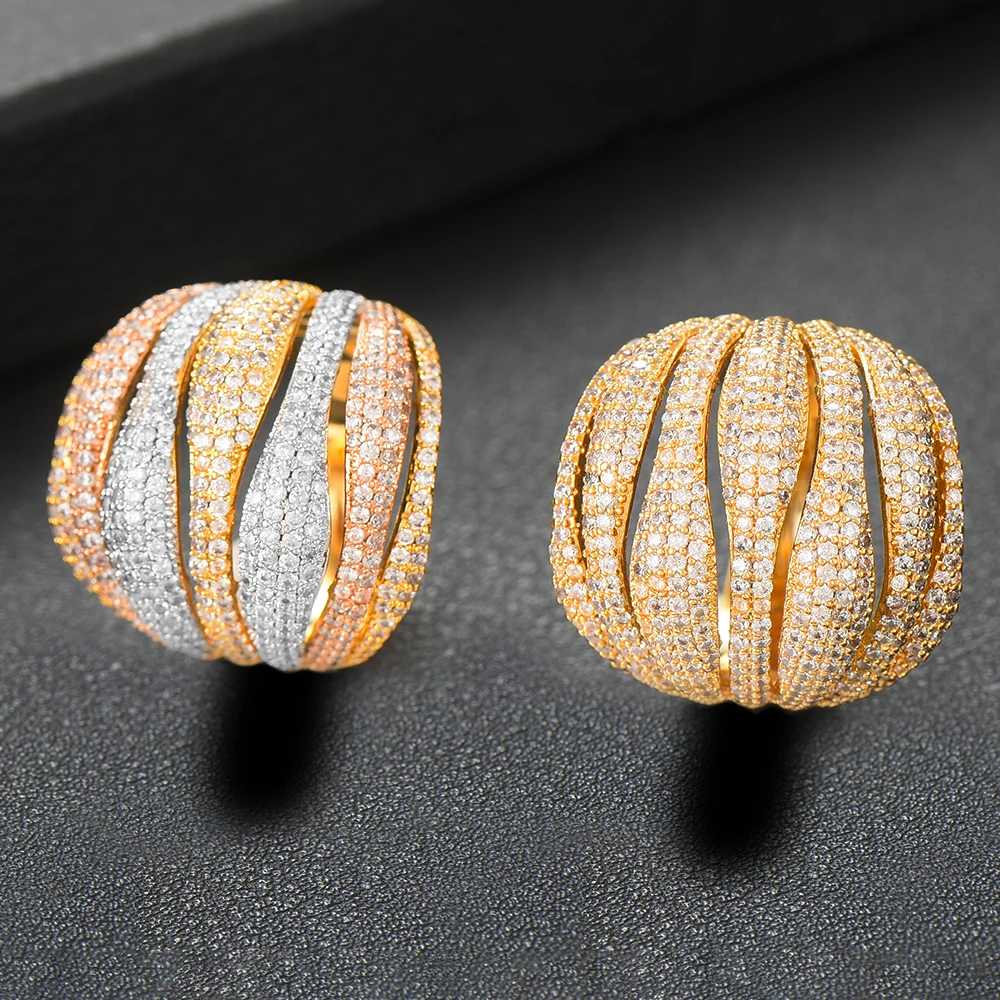 GODKI 2019 очаровательные модные массивные перекрестные стразы кольца для женщин