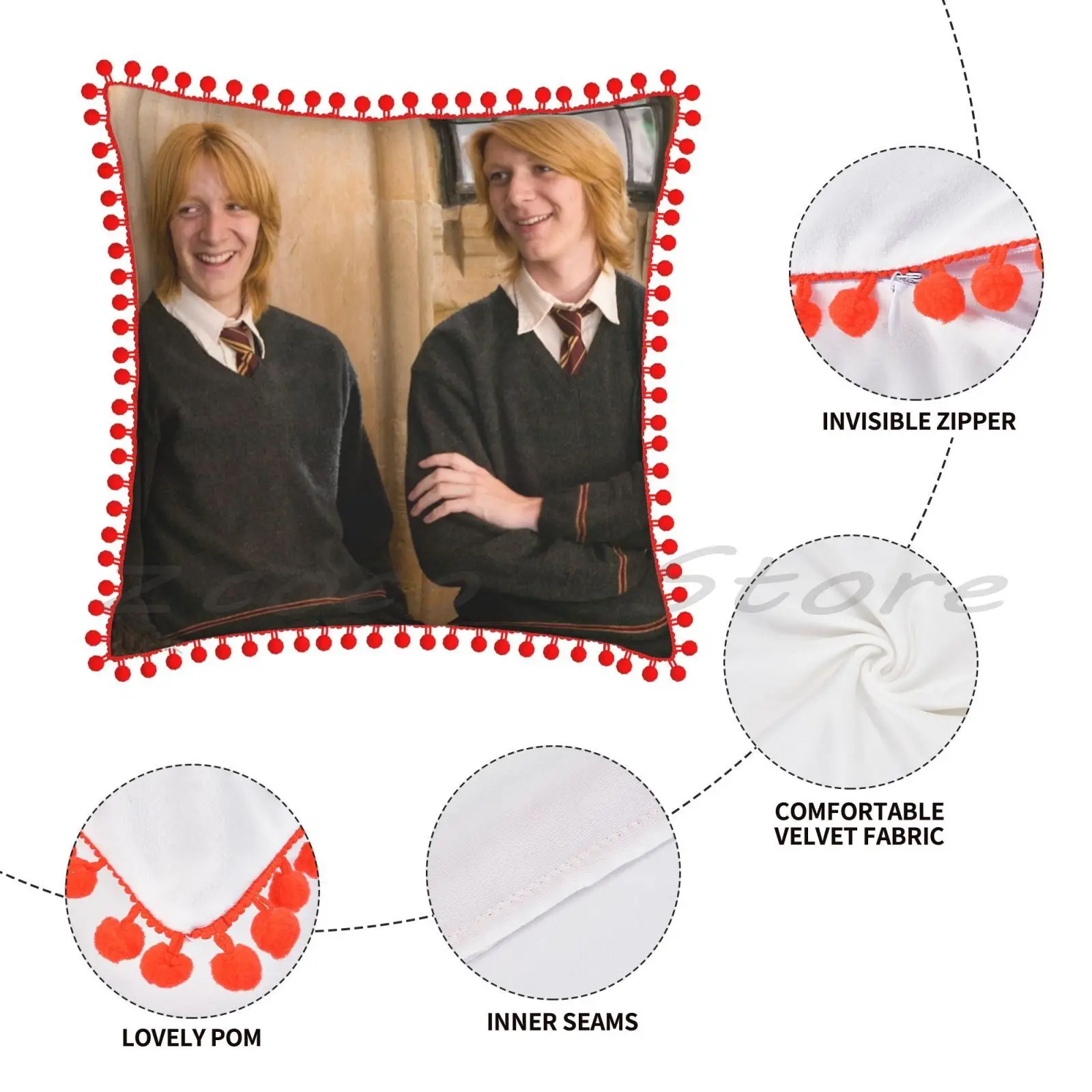 Weasley Twins Персонализированный набор для изготовления мягкой подушки из плюша и льна с бархатной обивкой Джордж Фред