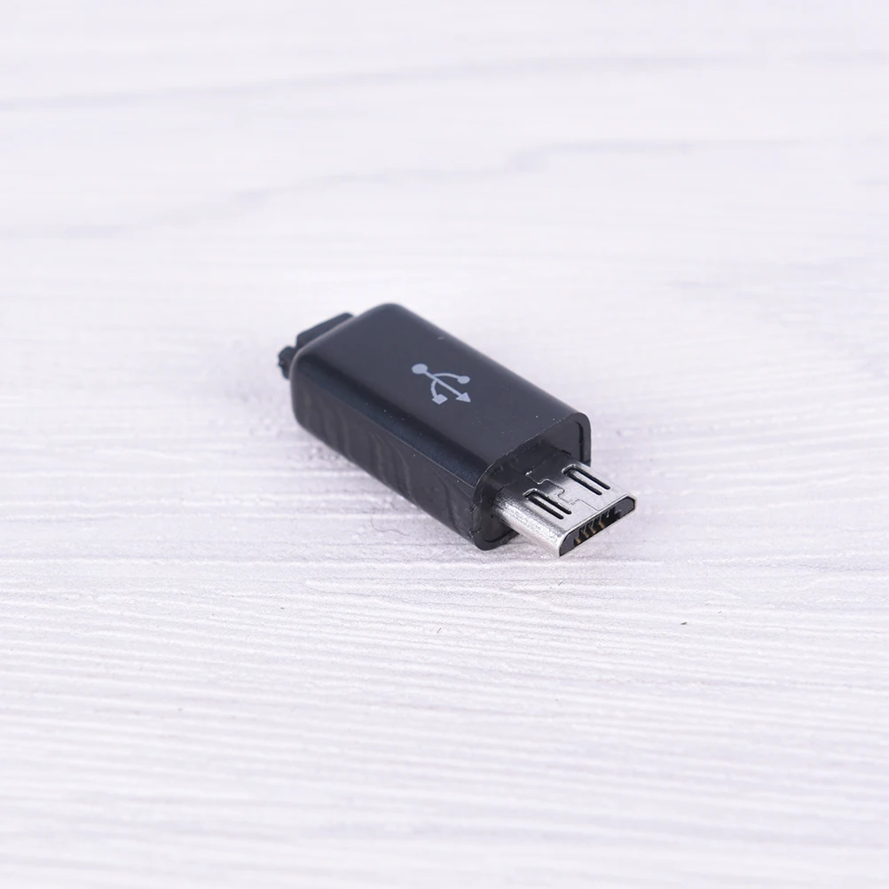10Pcs Micro USB Type A Male 5 Pin Plug Connector With White Black Plastic Cover Welding 4 in 1 DIY Plugs for Cable | Обустройство