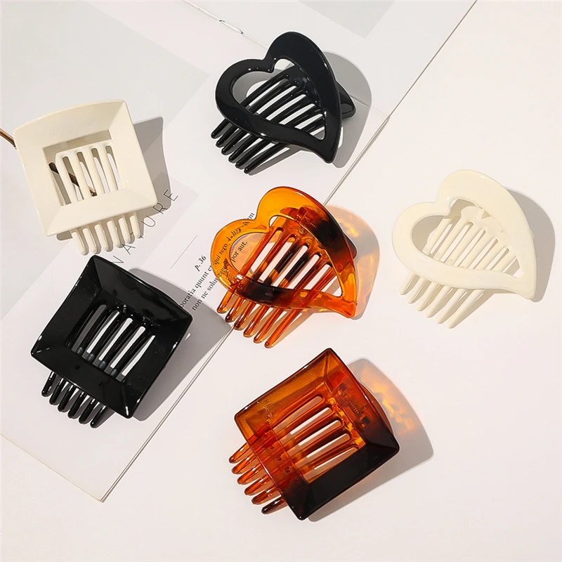 

Imixlot Exquisite Elegant Geometric Heart-shaped Hair Claws Women Girls Simple Charm Hair Comb Barrettes Hair Accessories