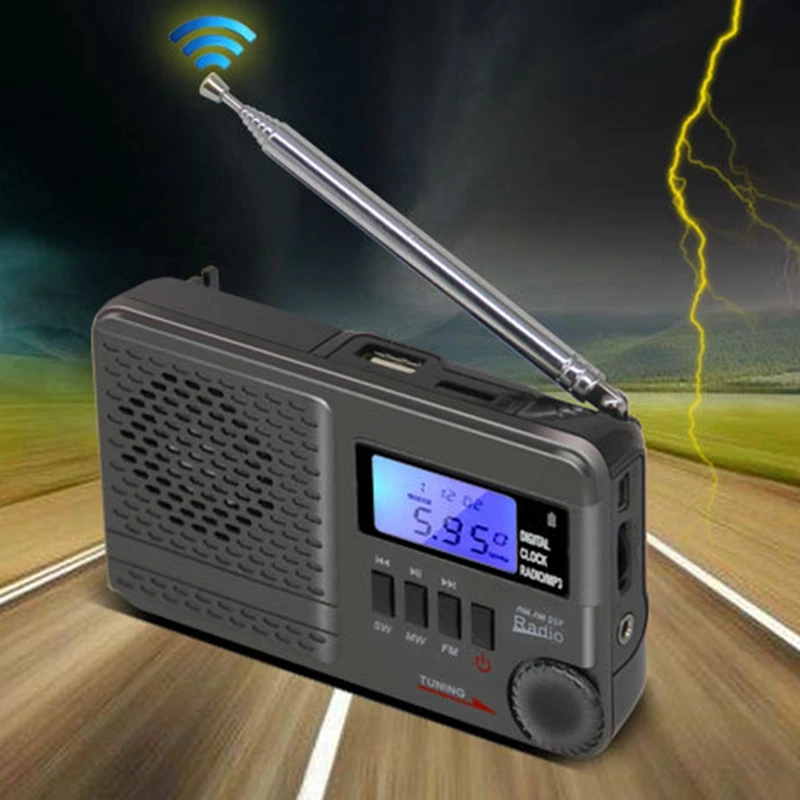 FM AM-радио портативное перезаряжаемое радио цифровое с модуляцией частоты и