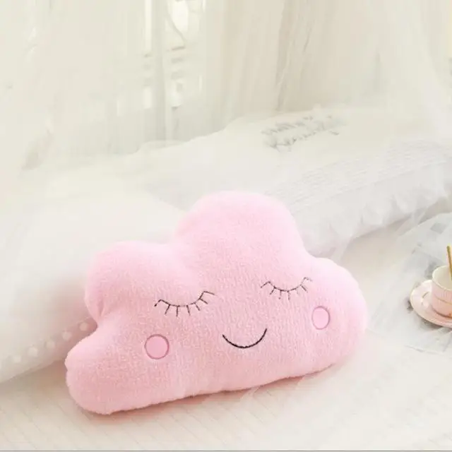 New Stuffed Cloud Moon Star Raindrop Plush Pillow Soft Cushion Cloud Stuffed Plush Toys For Children Baby Kids Pillow Girl Gift - Color: B