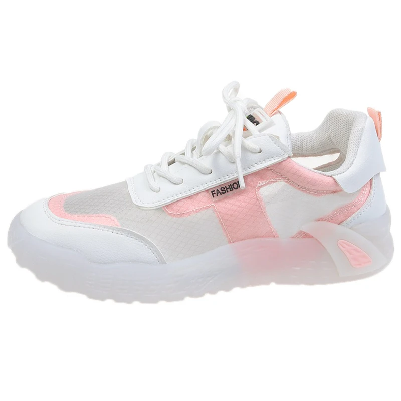 Кроссовки женские из сетчатого материала Вулканизированная подошва прозрачные