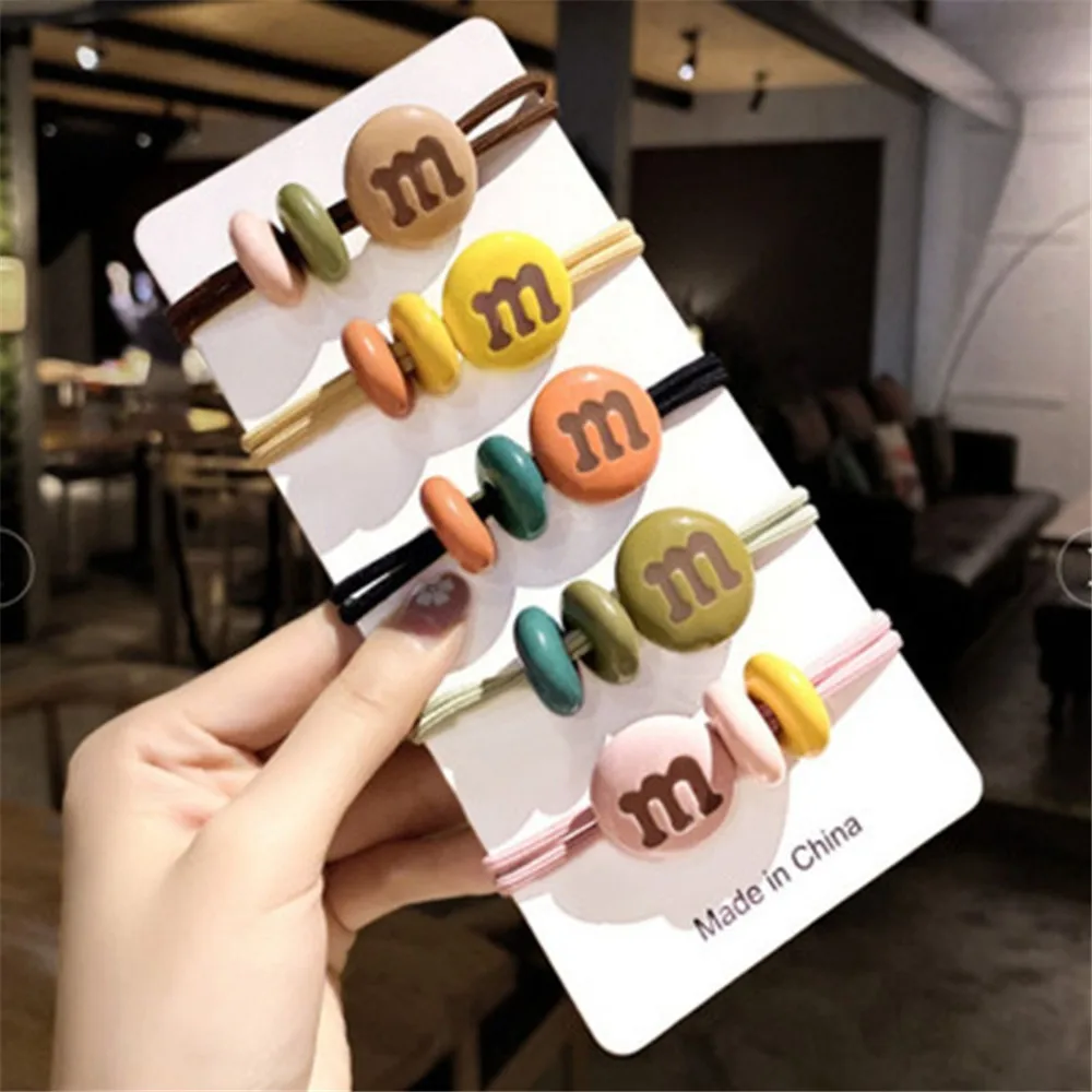 Резинки для волос в Корейском стиле женские милые эластичные ленты с