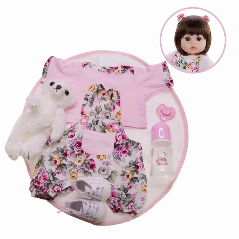 

45cm Reborn Baby Doll Soft Silicone Cloth Body Newborn Playmate Soothing Kids Toys Simulation Girl Doll Christmas Birthday Gift