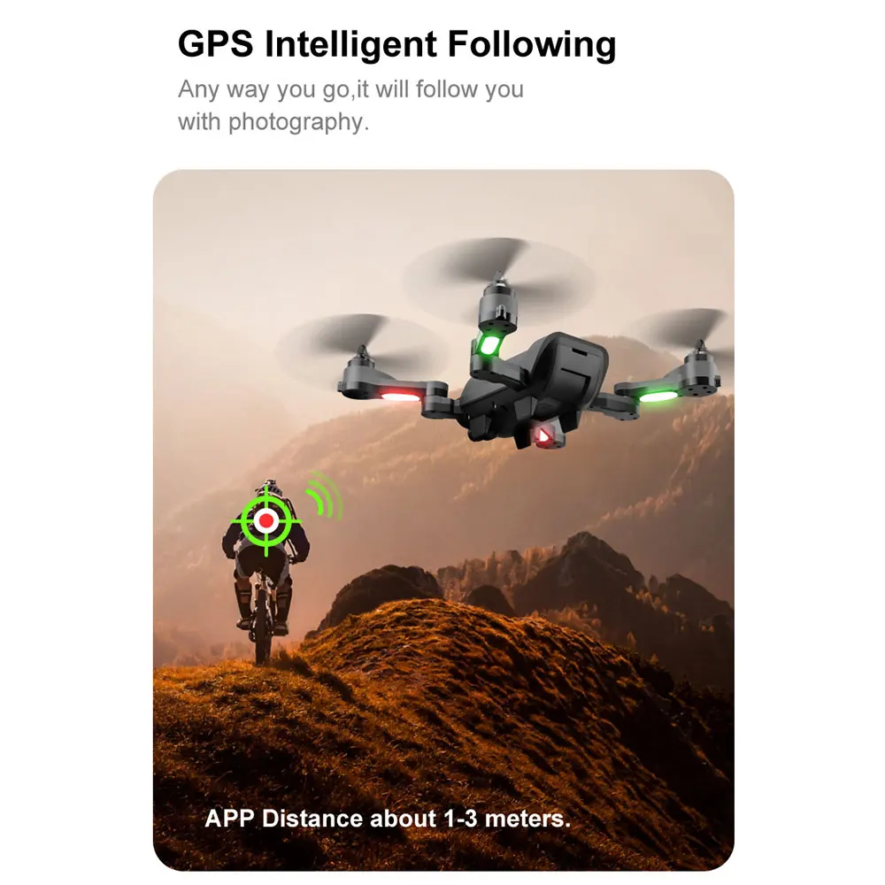 GPS Дрон с HD камерой складной Квадрокоптер функцией слежения за точкой Wi Fi FPV