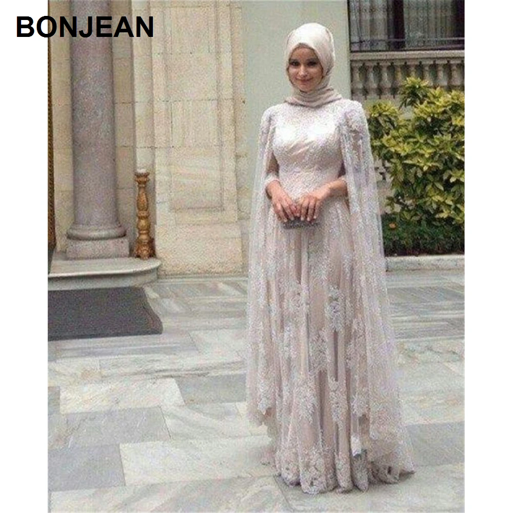 Кружевные мусульманские Вечерние платья без рукавов 2019 элегантное выпускное