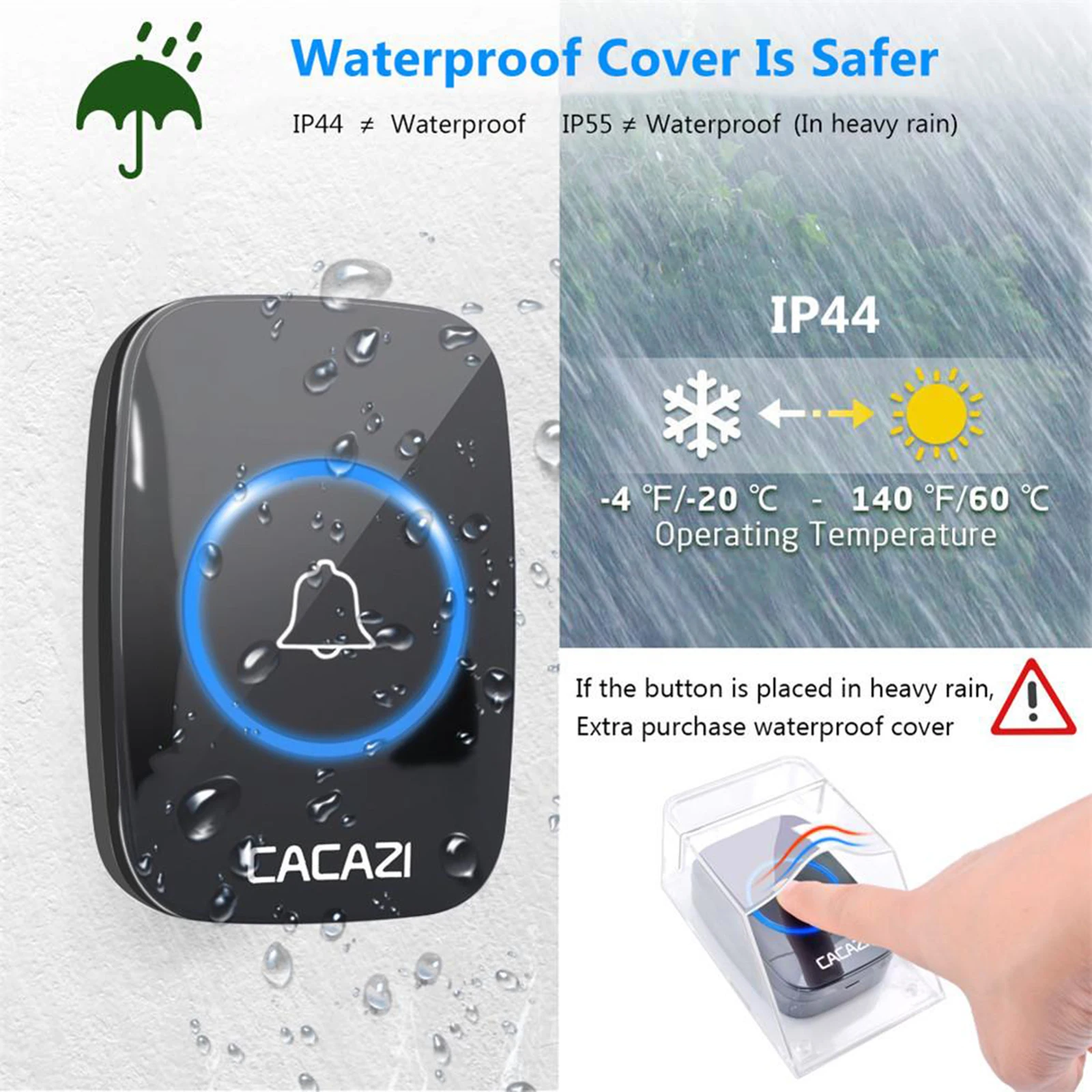 

Protective Cover Doorbell for Wireless Door Access Rain-proof Snow Outdoor