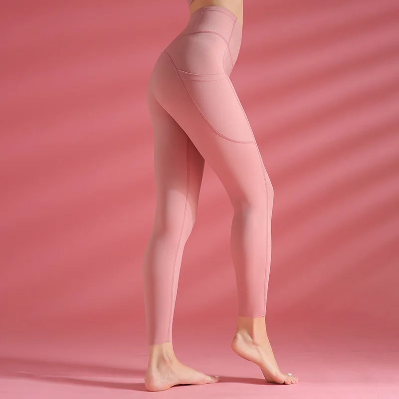 Фиолетовые спортивные Леггинсы со скрытым карманом подходят для женщин фитнеса