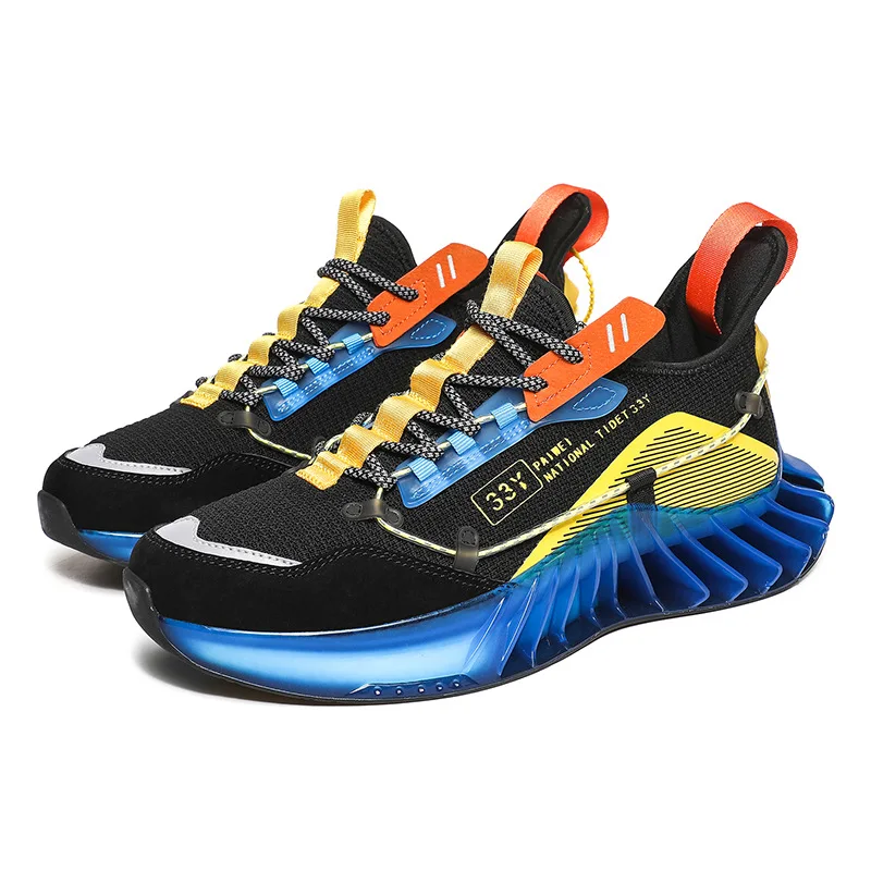 

Men Shoes Brand Designer Blade Sneakers Breathable Mesh Men Walking Shoes Fluorescence Training Sport Shoes Outdoor Running Shoe