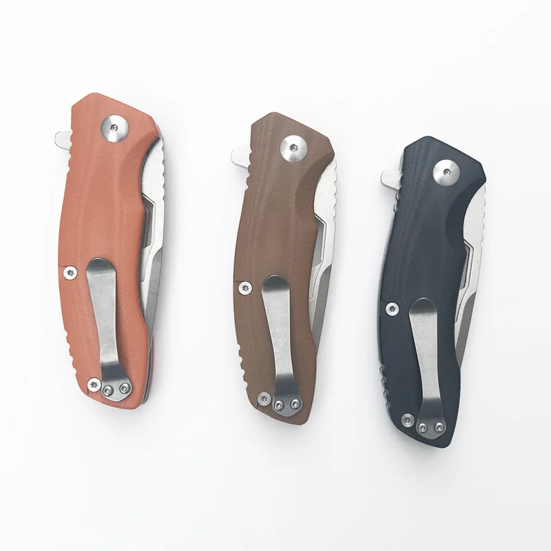 

Hot sale D2 steel high hardness and sharp ball bearing folding knife outdoor camping survival self-defense pocket fruit knife