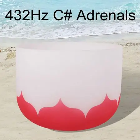 432Hz CVNC " Примечание C# чакра надпочечников принт лотоса несёт Матовый Кварцевый Поющая чаша - Цвет: 432Hz