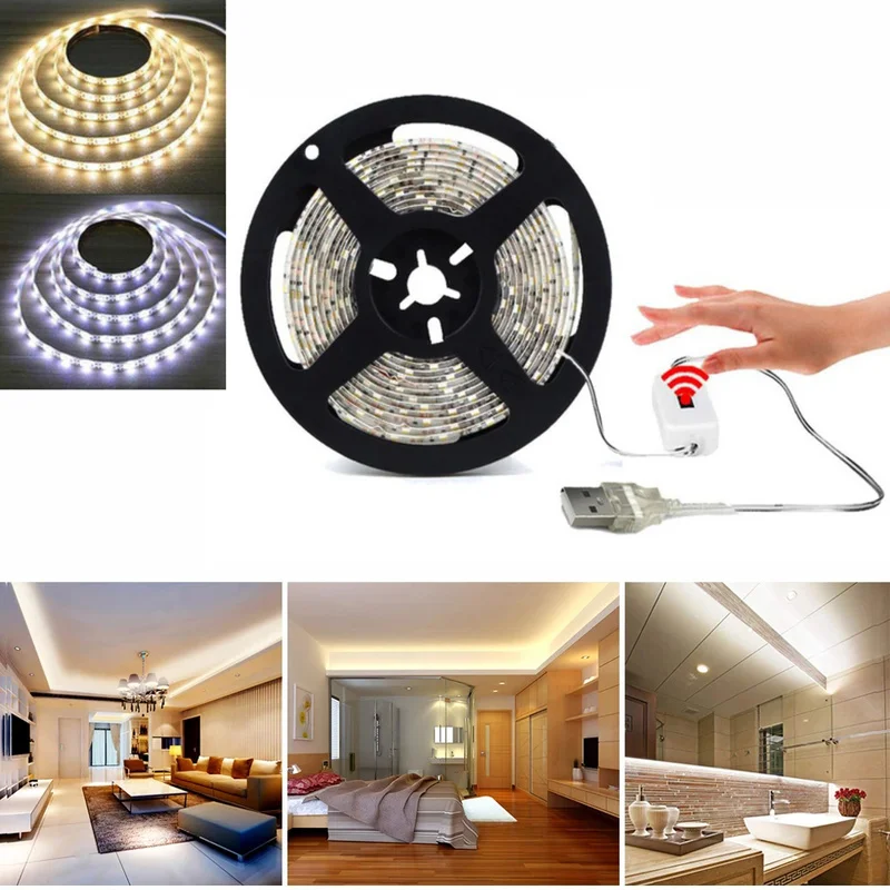 

USB СВЕТОДИОДНЫЙ светильник 5 В, ручной сканирующий светильник, Водонепроницаемый умный ИК-датчик ручного сканирования, светильник для кухсв...