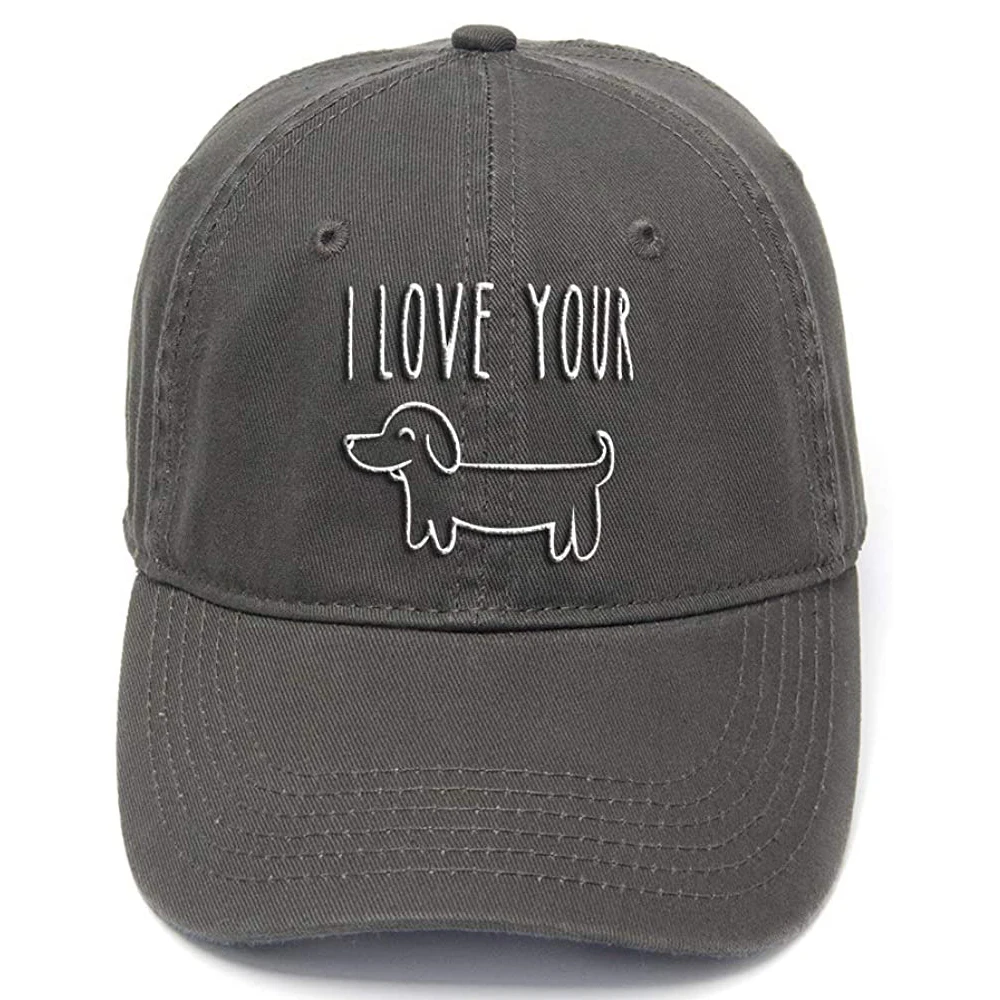 

Lyprerazy Flock Printing Funny Gifts I Love Your Wiener Dog Washed Cotton Adjustable Baseball Cap
