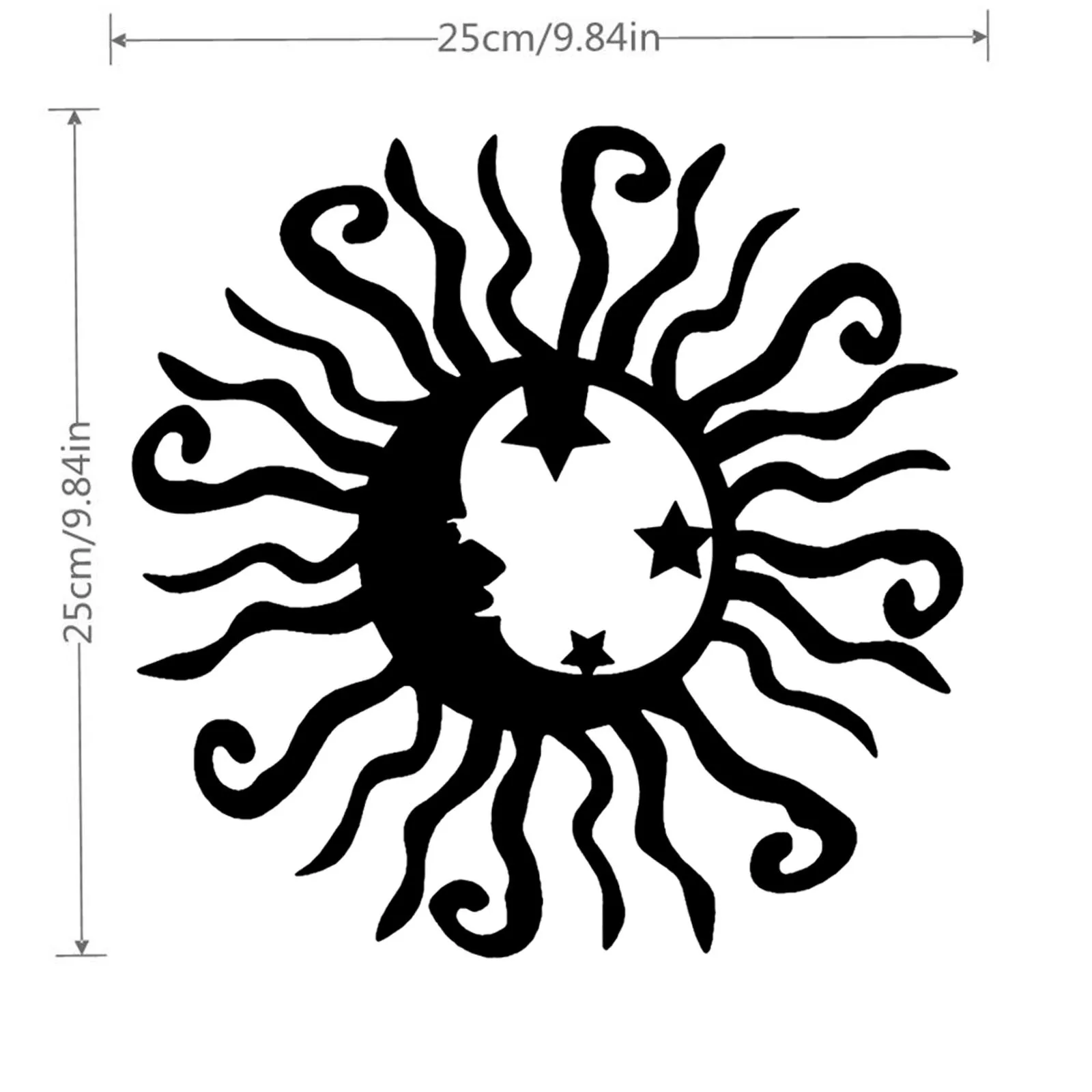 

1pc Wacky Solar Moon Garden Statues Metal Wall Art Steel Outdoor Decor Active Metal Reflective Wall Tuin Decoratie Outdoor Decor