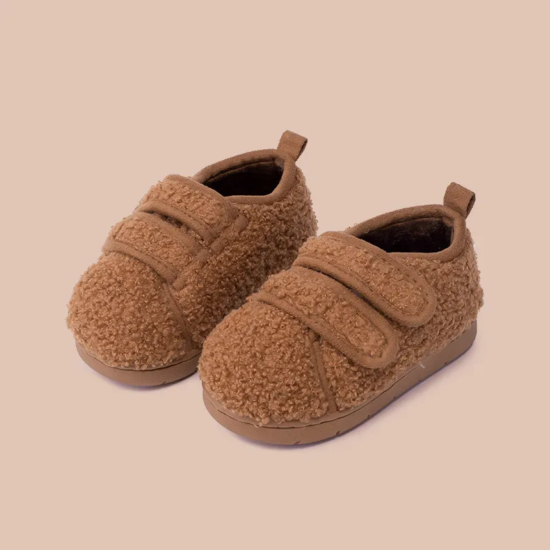

Kushyshoo Kids Slippers 2021 Spring Fashion Casual Hook&Loop Solid Color All-match Toddler Shoes Non-slip Wearable Cotton Shoes
