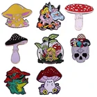 Волшебная натуральная Весенняя эмалированная брошь в виде грибов