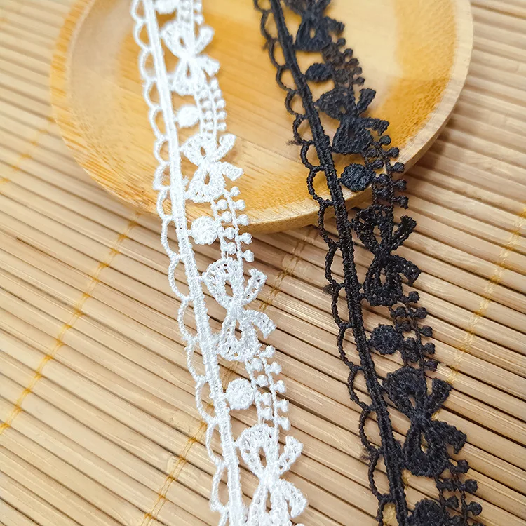 

28 ярдов, 1,2 см, изысканный белый бант из полиэстера, Водорастворимая кружевная ажурная вышитая лента, вуаль для одежды, Швейные аксессуары