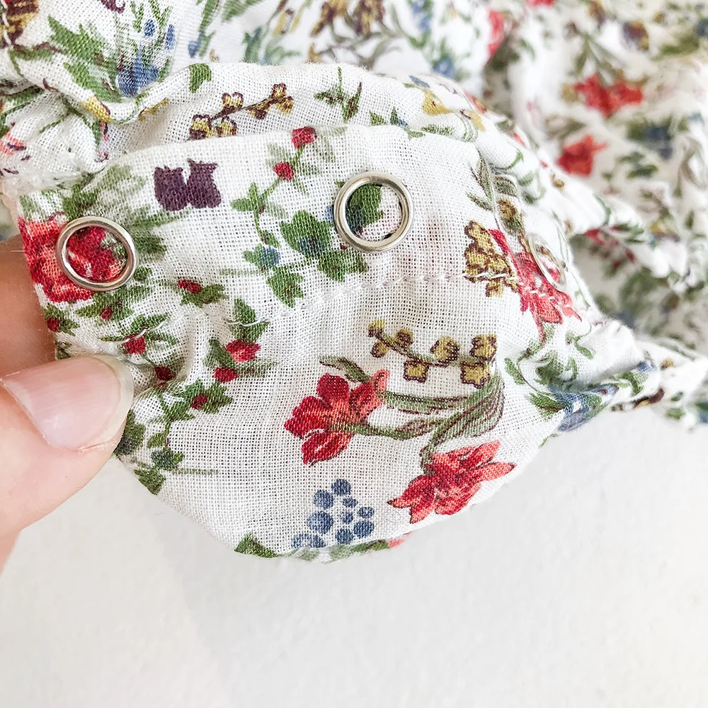 Боди для девочек летний хлопковый комбинезон с цветочным принтом Одежда