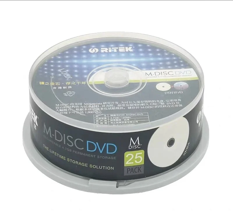 Оптовая продажа 25 шт. 4 7 ГБ DVD с поверхностью подходящей для печати М-дисков со