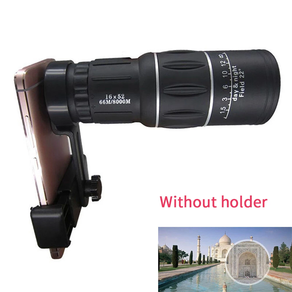 16X52 телескоп наружный походный аксессуар для телефона Кемпинг HD дневное ночное