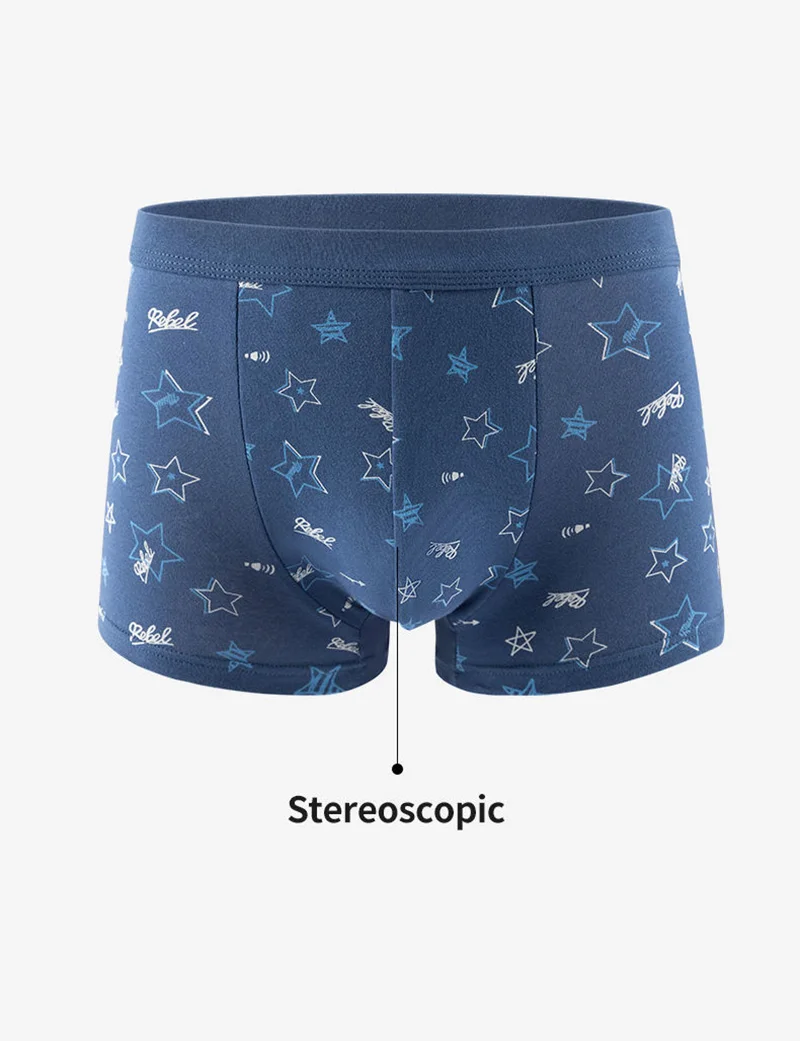 Men's Boxing Underwear Printed Shorts Fashion Sexy Underwear Men's cotton Breathable Mid waist Shorts Men's Boxers L-5XL