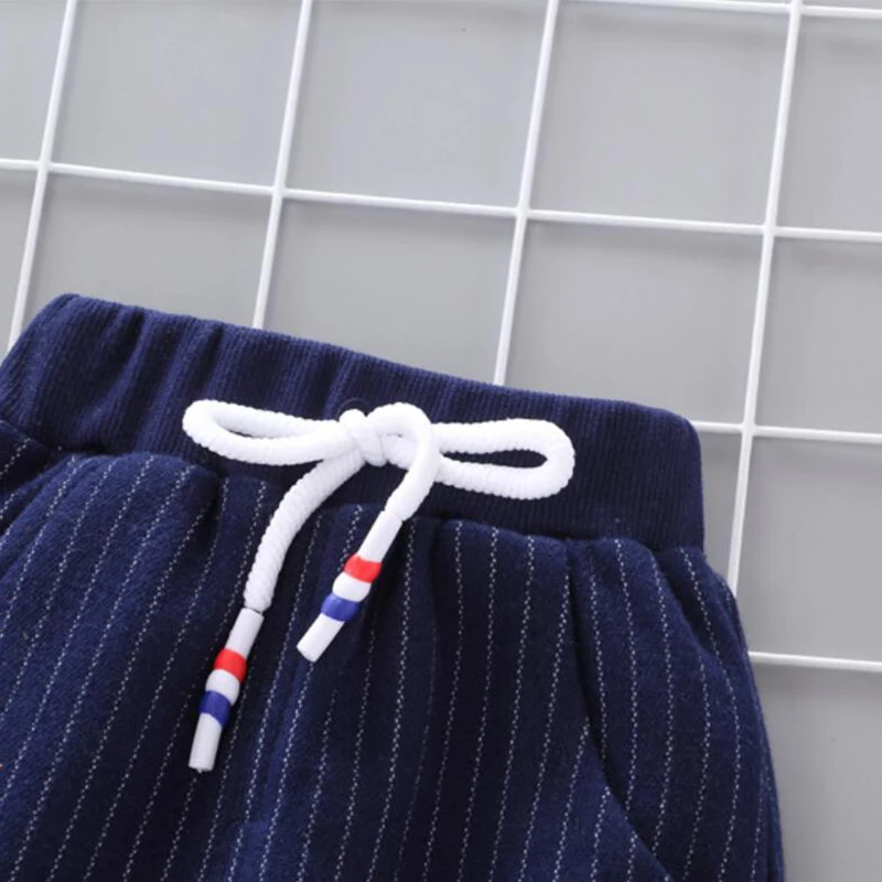 Модные спортивные длинные штаны в полоску с буквенным принтом для мальчиков от 0