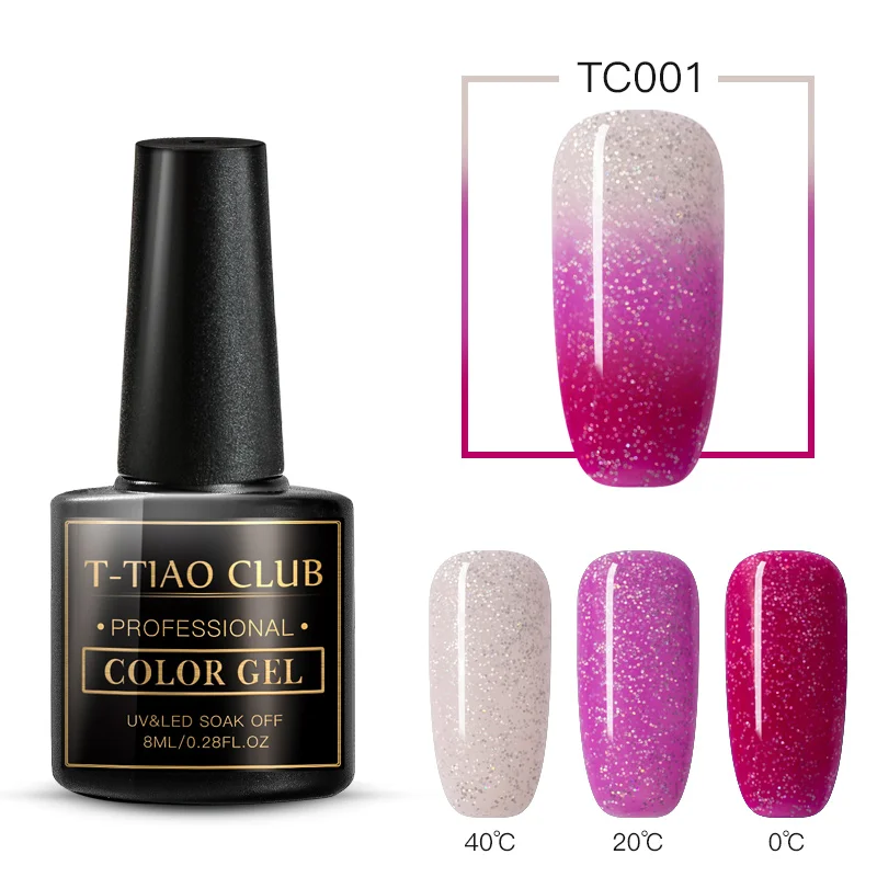 GS07036 T-TIAO клубный Радужный термальный Гель-лак для ногтей Температура Изменение цвета голографический блеск температура замочить от УФ гель-лака - Цвет: GS07036