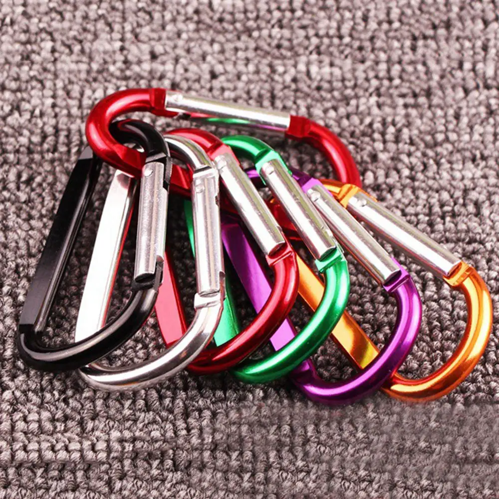

10pcs Aluminum Carabiner Key Chain Clip Water Bottle Buckle Camping Keyring Snap Hook Travel Kit Climbing Accessories