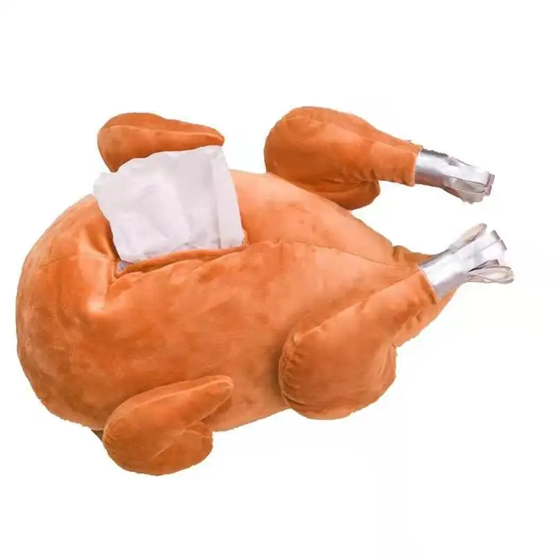 

Funny creative roast chicken Turkey Plush paper drawing cover for home car living room dining room tissue box cartoon paper draw