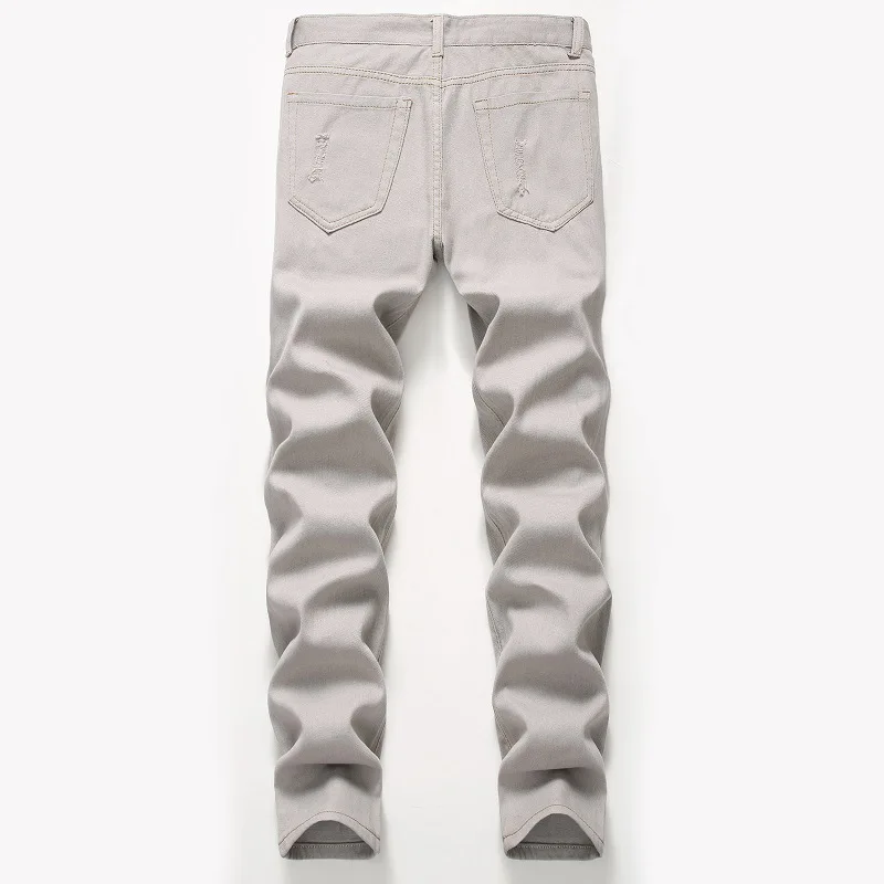 

New 2021 Street personality embroidery wings ripped multicolor jeans Jeans for men Men trousers lenstid pants