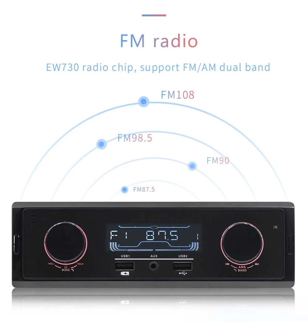 1 Din Автомобильный MP3 плеер карта U диск радио Bluetooth 3 порта USB 12 в аудио авторадио FM AM