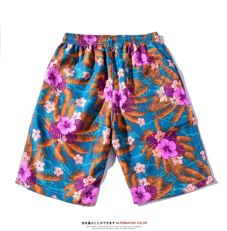 Мужские летние модные повседневные Гавайские Пляжные штаны на шнурке с