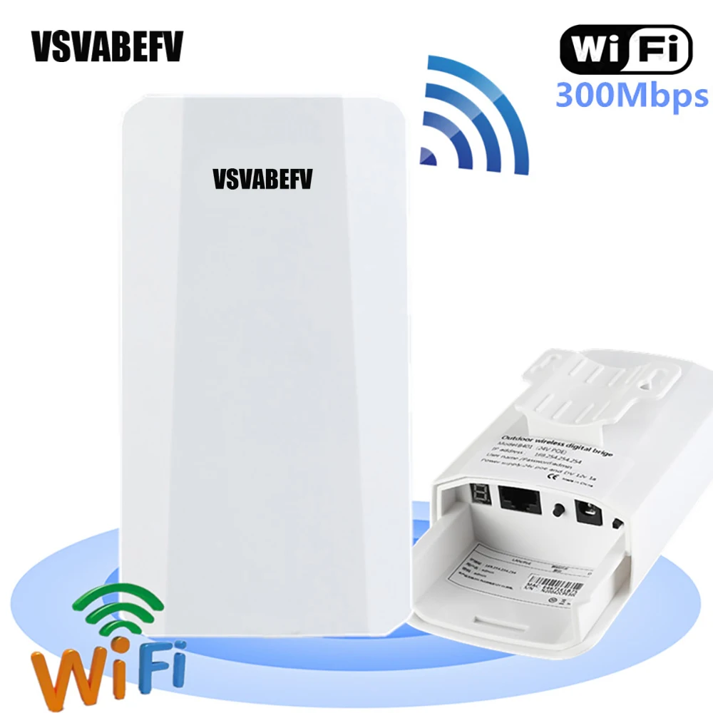 KuWFi открытый беспроводной Wi-Fi роутер 1 км WIFI мост 300Mbps CPE с 24В POE адаптер для ip-камеры