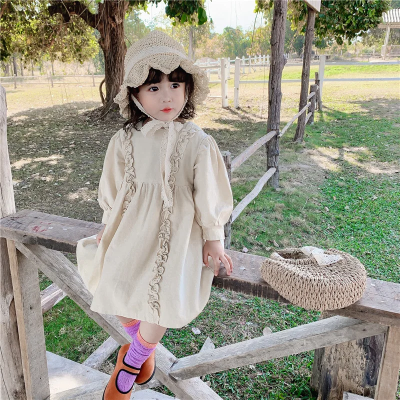 2020 весеннее платье принцессы в Корейском стиле для маленьких девочек с пышными