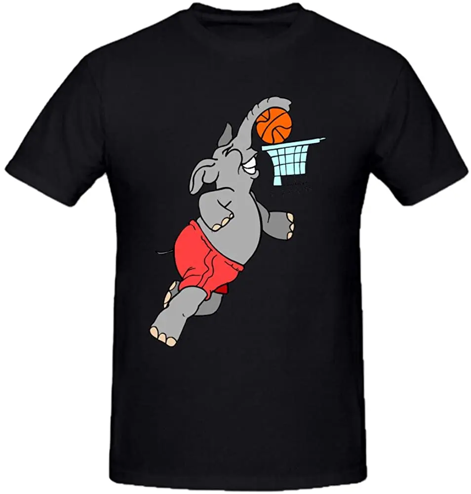 

Elephant Play Basketball Crew Neck T-Shirts New Arrivals Summer Cool Men Tee Breathable All Cotton Short Sleeve T Shirt