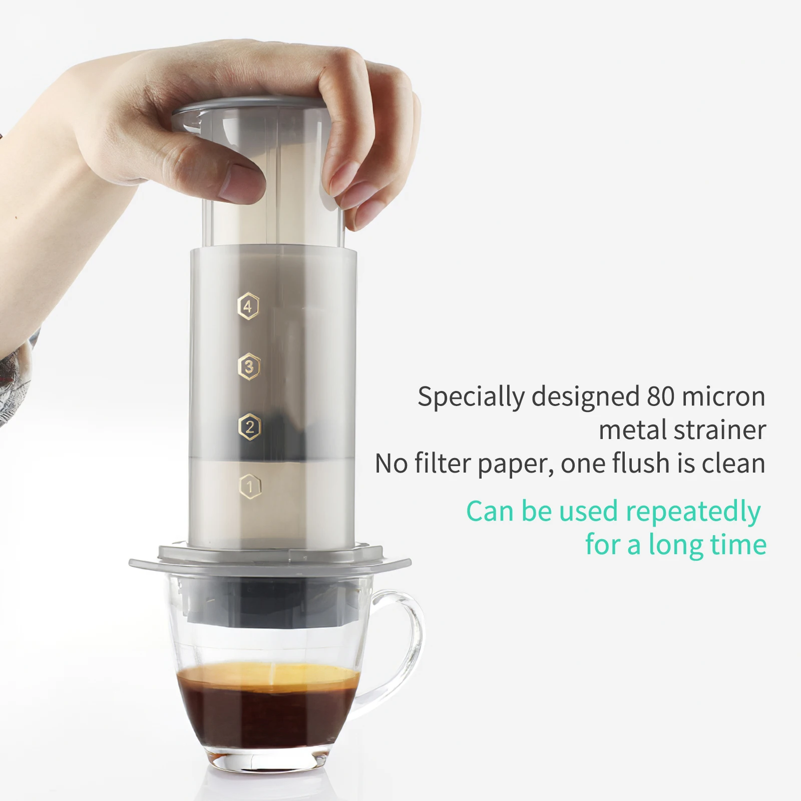 

French Pressure Filter Pot Portable Hand Pressure Coffee Pot Hand Coffee Equipment European And American Drip Type For Office